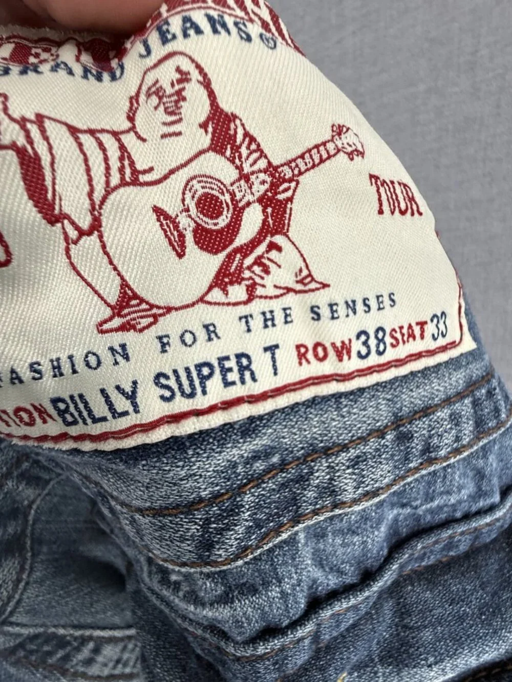 Vtg True Religion Billy Super Big T Baggy Denim Jeans Mens 38x30